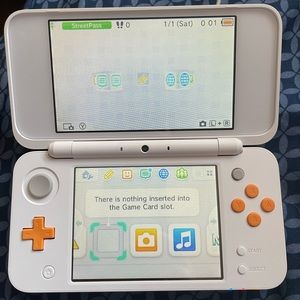 Nintendo 2DS XL Orange & White Video Game System with 5 games